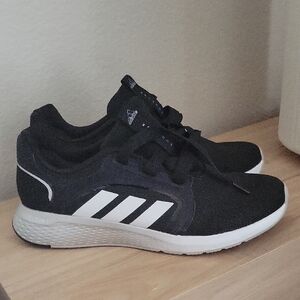 Adidas Black,White And Silver Running Shoes